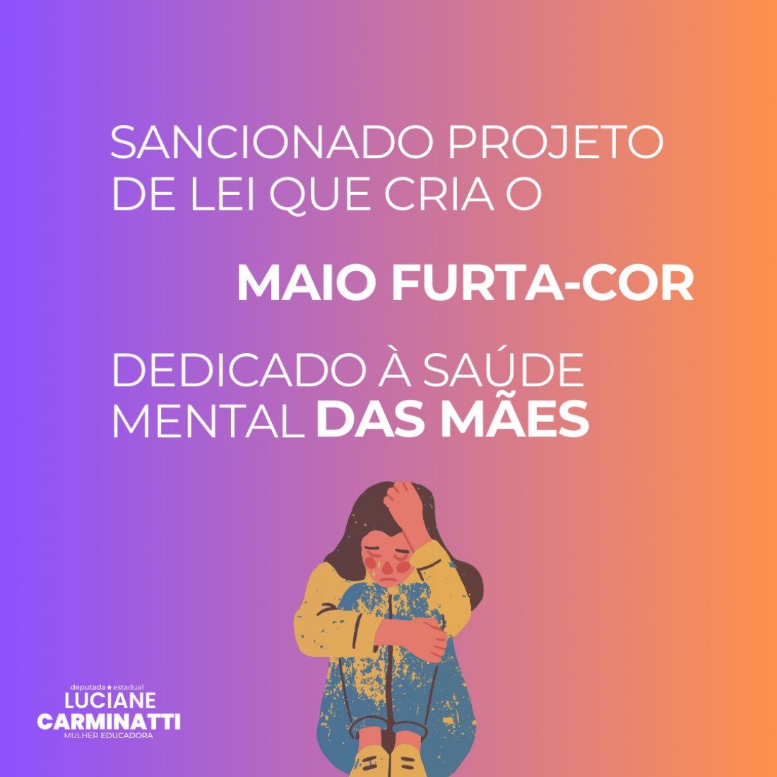 Cartaz sobre mês dedicado à saúde mental das mães 
