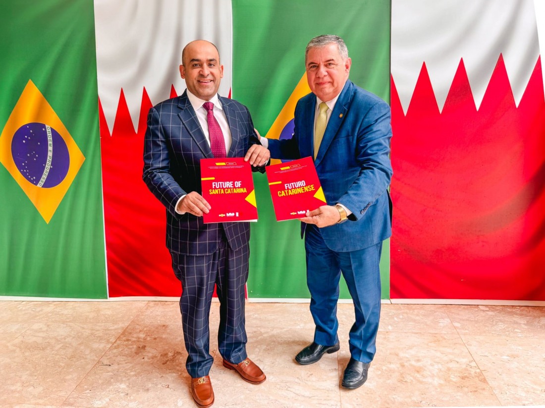 Coordenador da Frente Parlamentar, Mário Motta se reuniu com o embaixador do Bahrein no Brasil, Bader Abbas Alhelaibi