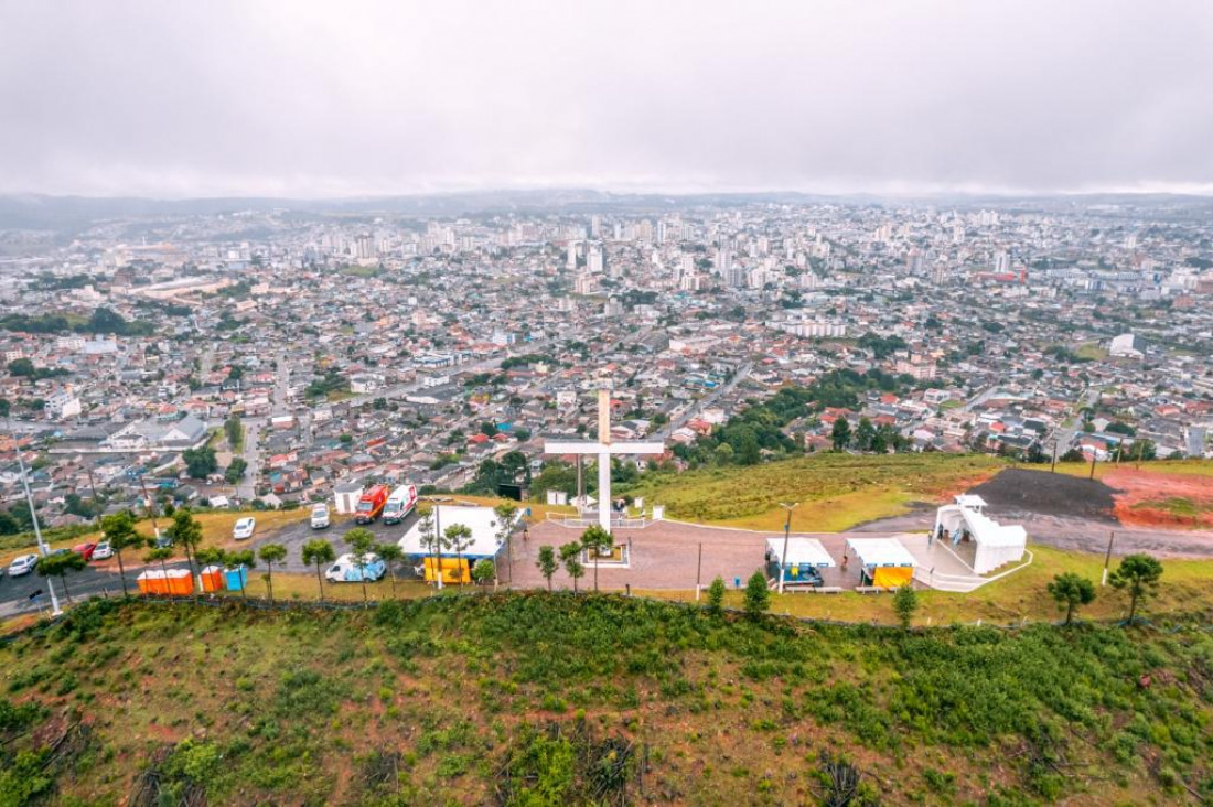 Vista aérea de Lages, palco da quarta edição do Programa Alesc Itinerante, marcado para esta semana