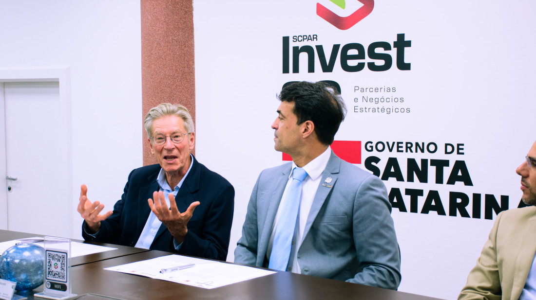 Presidente da SCGá, Otmar Muller, no evento que firmou a parceria com a SCPar  