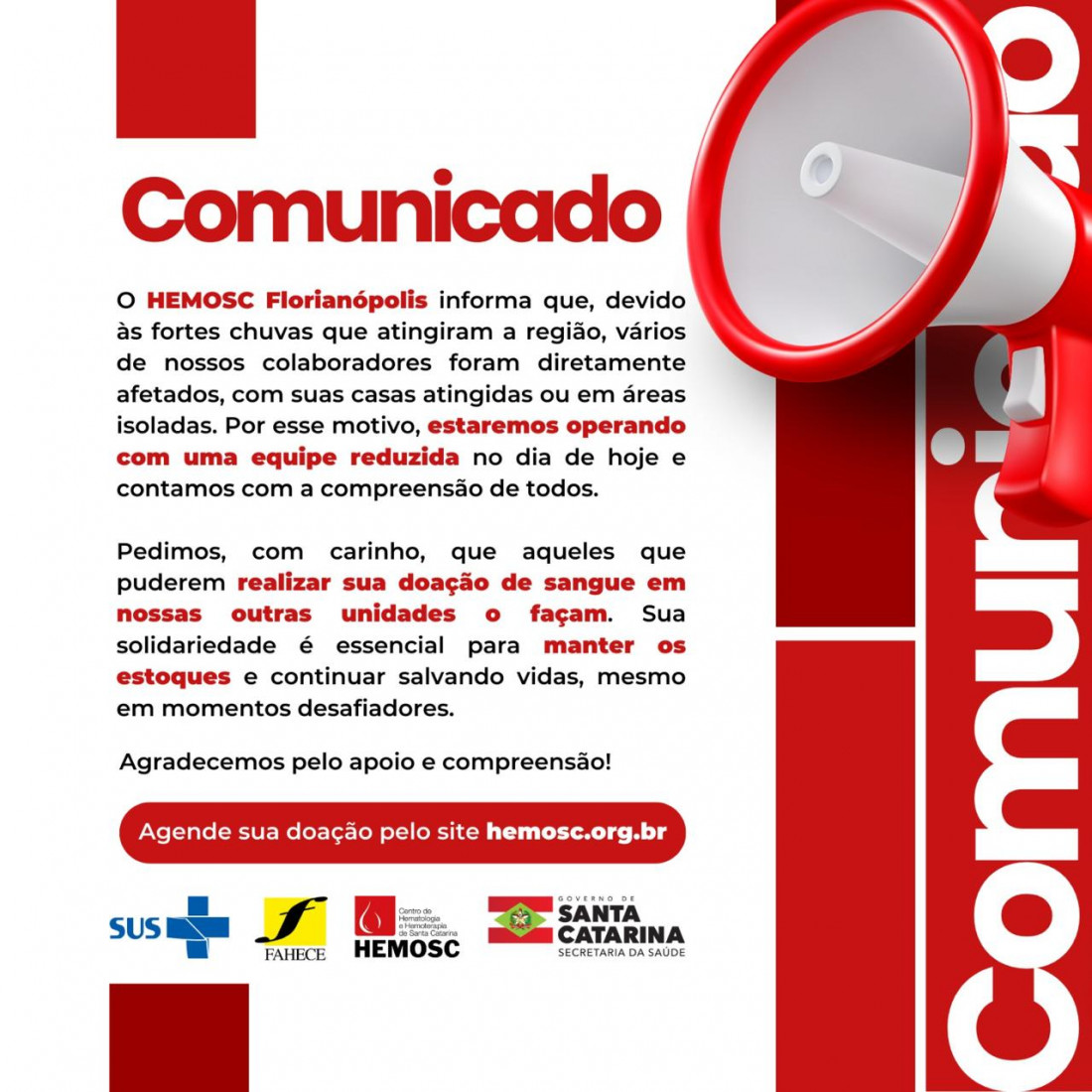 Comunicado Hemosc