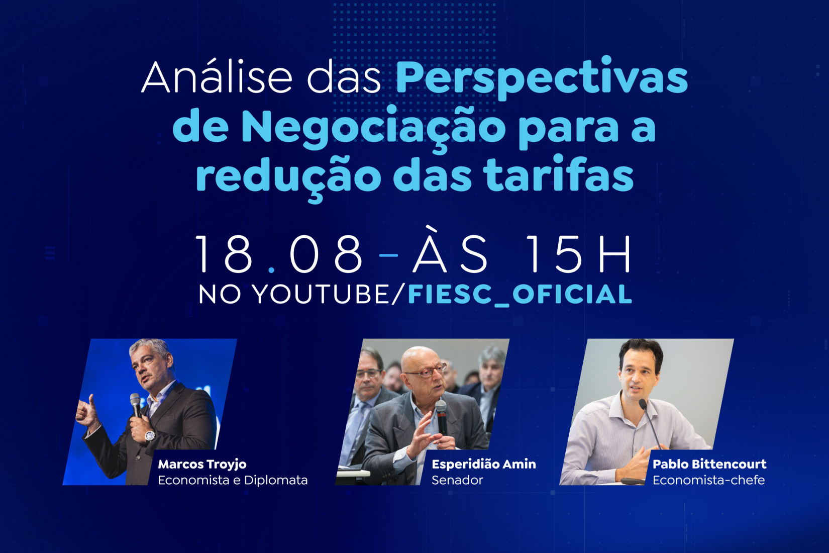 Evento ocorre às 15h no YouTube da FIESC