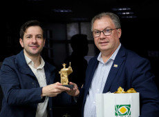 Presidente da ACIC Helon Rebelatto e o presidente da Facisc Elson Otto.