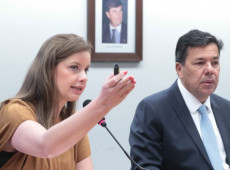 Camila Pintarelli, diretora do Fundo Nacional de Segurança Pública (FNSP), e o deputado Mendonça Filho, relator da PEC