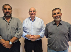 Gustavo Fagundes (ANUP e ABRAES), Everaldo Tiscoski (AMPESC) e Jair dos Santos Jr. (AMPESC e ABED)