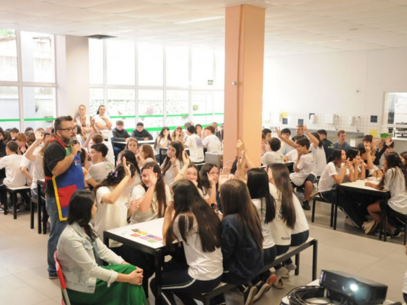 
Em S&atilde;o Louren&ccedil;o do Oeste a a&ccedil;&atilde;o envolveu cerca de 100 alunos.
