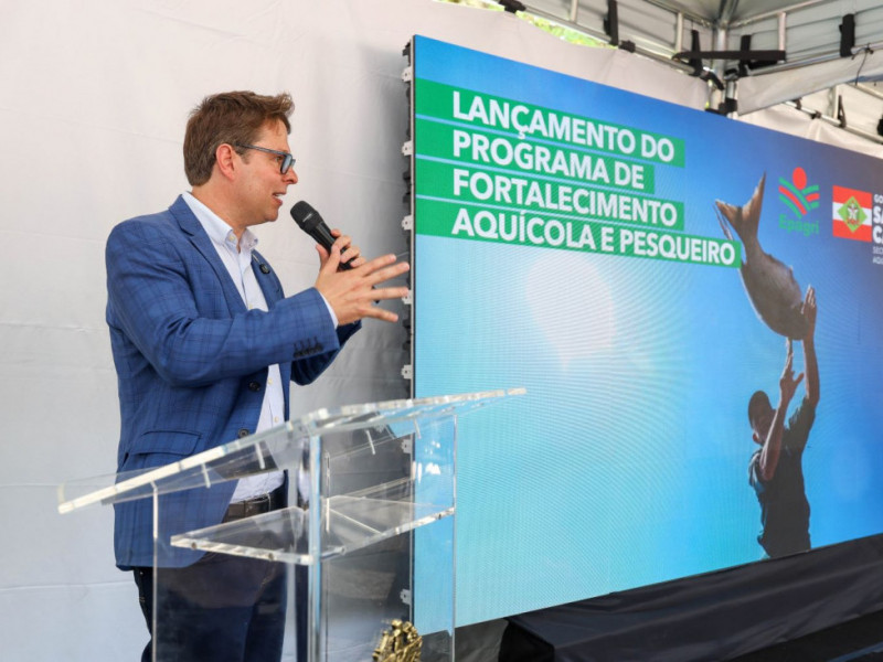 Secret&aacute;rio Tiago Bolan Frigo: "somos o quarto maior produtor de til&aacute;pia do Brasil e refer&ecirc;ncia nacional na atividade pesqueira" 
