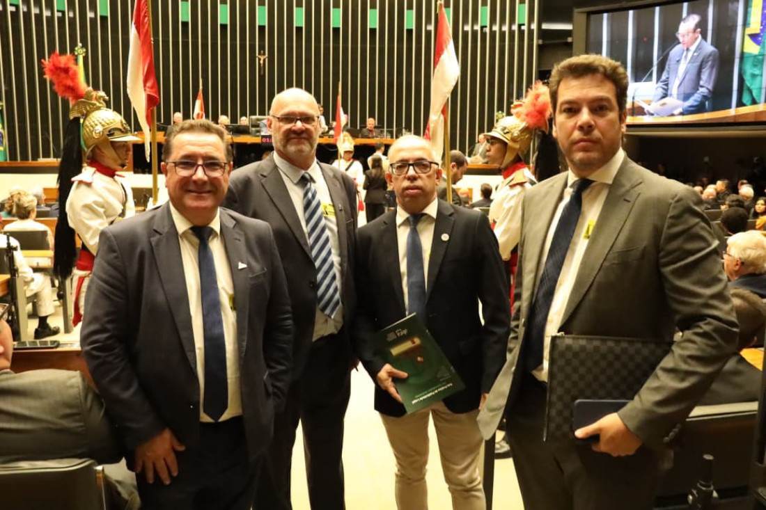 A comitiva das entidades no Congresso Nacional