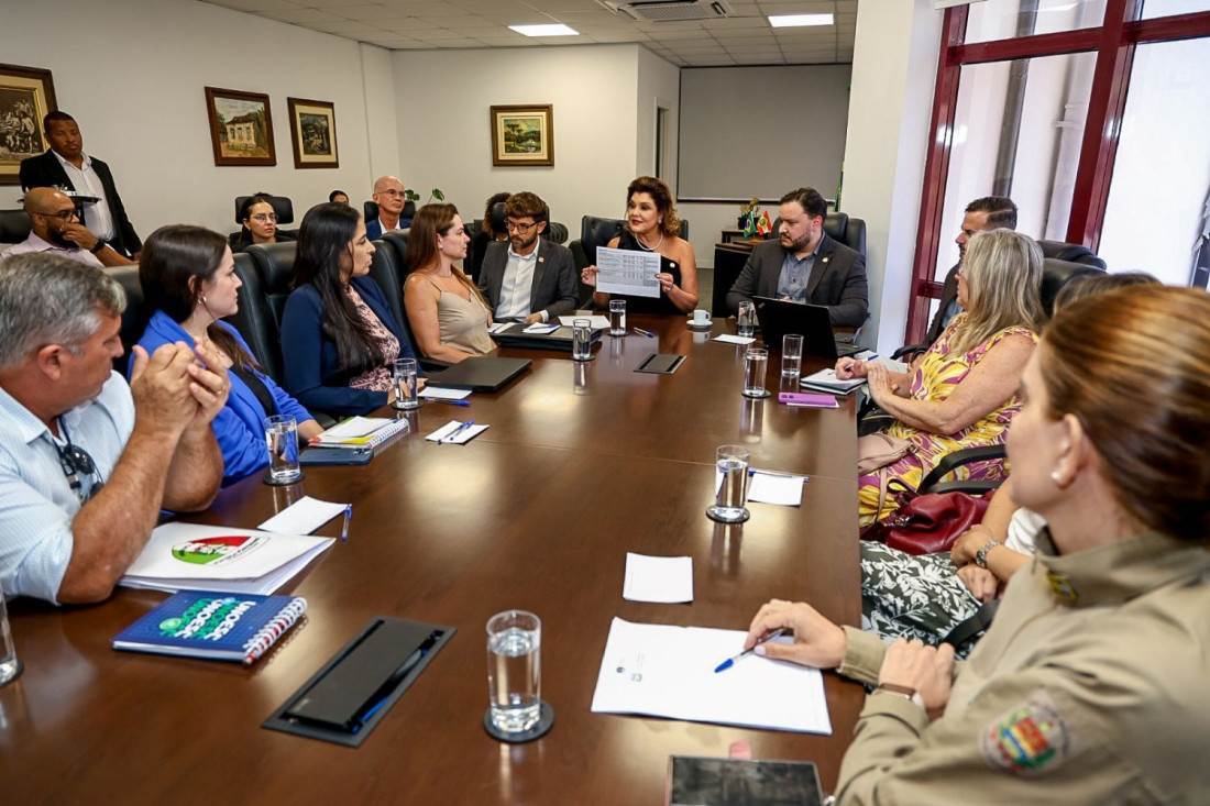Durante a conversa, representantes das secretarias de Estado e das Forças de Segurança que atuam na iniciativa apresentaram relatórios sobre o andamento das ações.