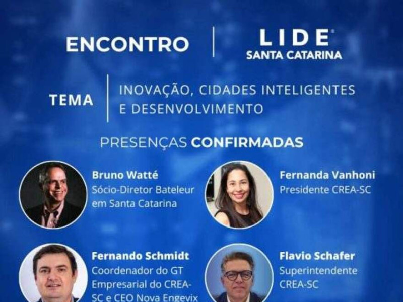Representando o CREA-SC, integram o painel a presidente em exerc&iacute;cio Eng. Fernanda Vanhoni e o superintendente Eng. Flavio Schafer.