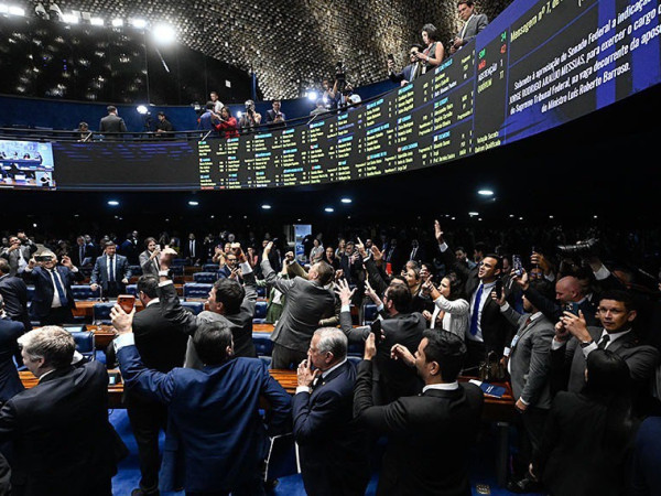 Rea&ccedil;&atilde;o do Plen&aacute;rio no momento em que foi divulgado o resultado da vota&ccedil;&atilde;o


