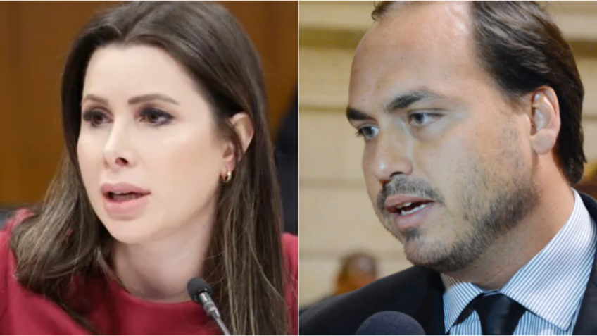Carol de Toni e Carlos Bolsonaro, ambos do PL, est&atilde;o na chapa do governador Jorginho Mello (PL) candidato &agrave; reelei&ccedil;&atilde;o