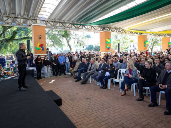 O prefeito de Treviso, Luciano Miotelli, destacou a parceria com o Governo do Estado e o impacto hist&oacute;rico dos investimentos para o munic&iacute;pio.