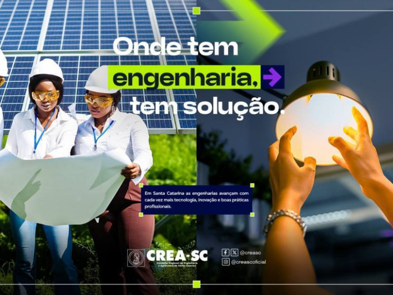 Campanha institucional aborda as diferentes &aacute;reas nas quais o CREA est&aacute; presente 