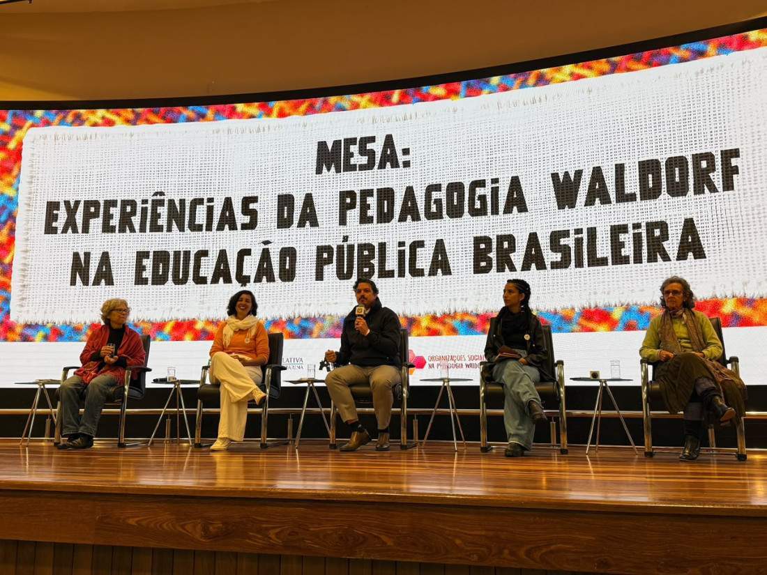  O Deputado Marquito mediou o debate sobre experiências da Pedagogia Waldorf na educação pública brasileira, com a participação de representantes de escolas, organizações sociais e projetos de formação de educadores.