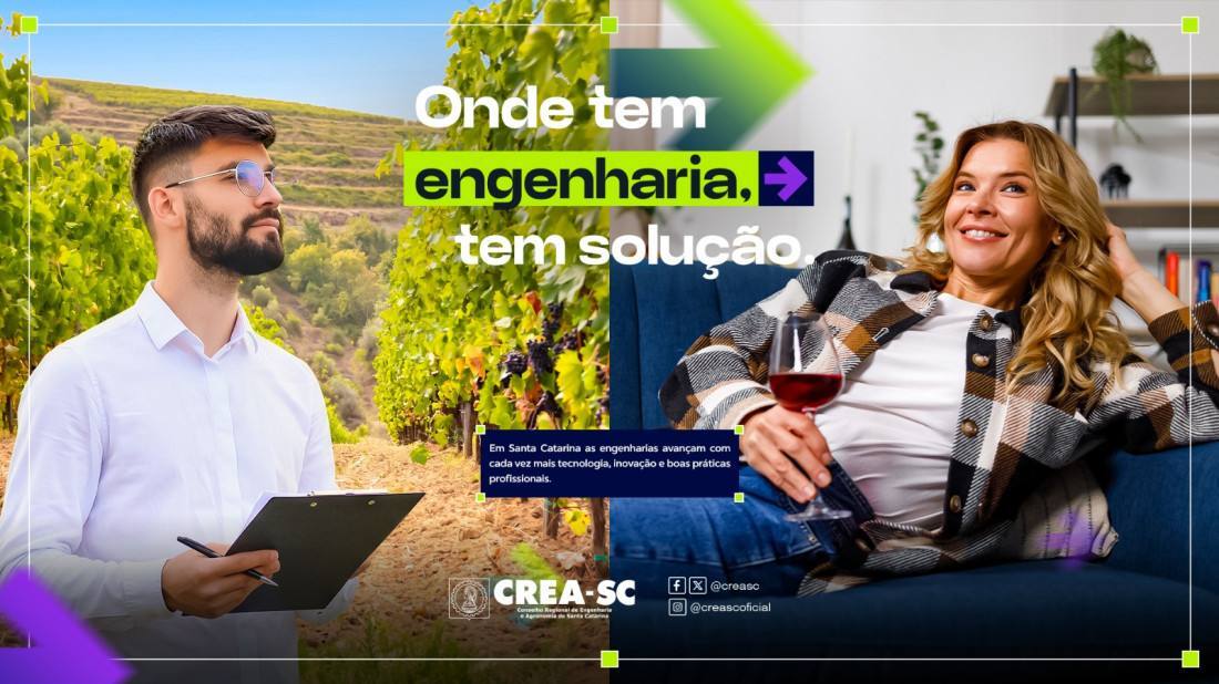 Campanha institucional aborda as diferentes &aacute;reas nas quais o CREA est&aacute; presente 