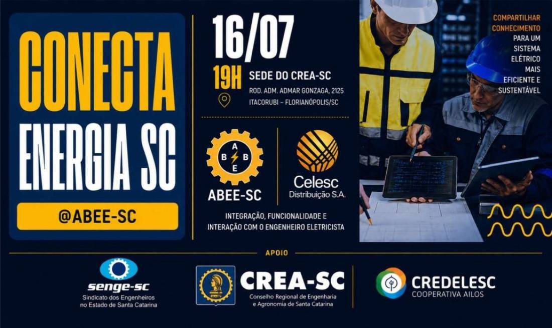A programação contempla debates sobre a integração entre profissionais e analistas da Celesc