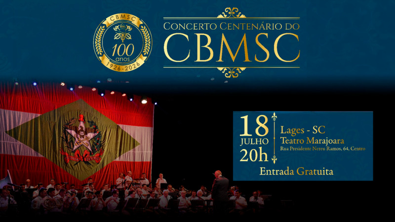 Banda do Corpo de Bombeiros Militar de Santa Catarina faz concerto em Lages neste sábado 