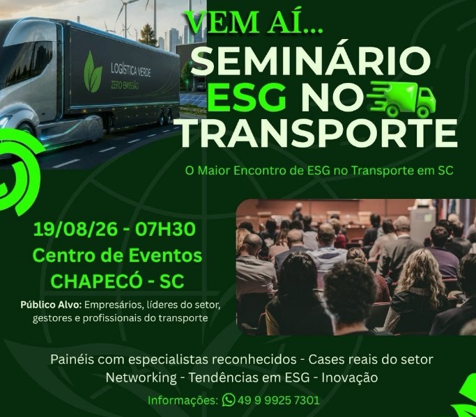 Soluções práticas sobre ESG no transporte, inovação, sustentabilidade e competitividade empresarial compõem a temática central do 