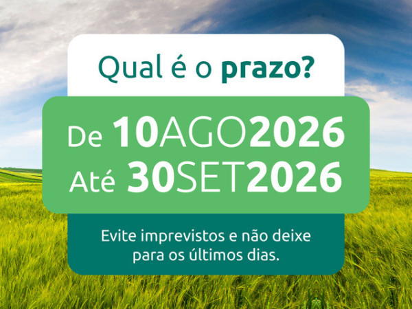 A Federa&ccedil;&atilde;o da Agricultura e Pecu&aacute;ria do Estado de Santa Catarina (Faesc) alerta os produtores rurais para o prazo de entrega da Declara&ccedil;&atilde;o do Imposto sobre a Propriedade Territorial Rural (DITR) 2026. 