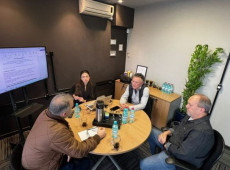 Charles Costi, e o assessor da Presid&ecirc;ncia do CREA-SC e coordenador da Unicrea, administrador Eduardo Bridi, estiveram em reuni&atilde;o com representantes do Sebrae na regi&atilde;o.