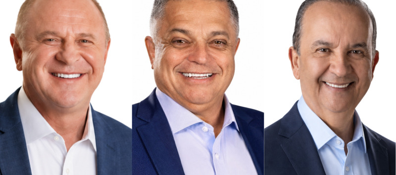 Gelson Merísio (PSB), João Rodrigues (PSD) e Jorginho Mello (PL) 