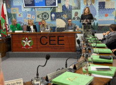  M&aacute;rcia Sard&aacute; Esp&iacute;ndola, durante reuni&atilde;o do Conselho Estadual de Educa&ccedil;&atilde;o de Santa Catarina (CEE/SC)