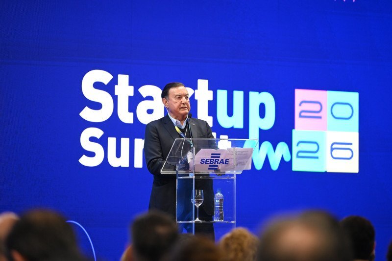 O presidente do CDN Sebrae e do Sistema Faesc/Senar, José Zeferino Pedrozo, destaca a força do empreendedorismo durante a abertura do Startup Summit. 