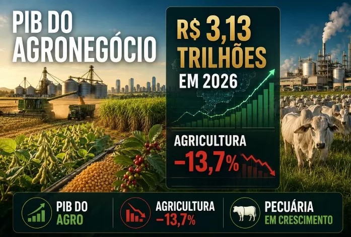 O Produto Interno Bruto (PIB) do agronegócio brasileiro deve alcançar R$ 3,13 trilhões em 2026, mantendo o setor como uma das principais forças da economia nacional. 