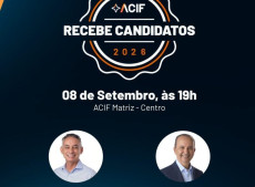 Encontro do projeto ACIF Recebe Candidatos 2026 ocorre &agrave;s 19h, na sede da entidade, e d&aacute; continuidade &agrave; agenda de di&aacute;logo com nomes que disputam as elei&ccedil;&otilde;es deste ano.
