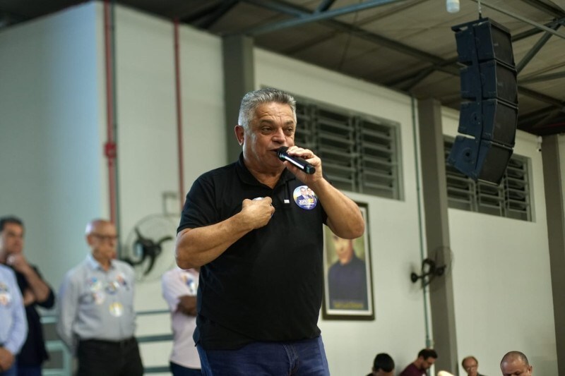 O candidato participou de encontro com mais de 400 apoiadores em Siderópolis na noite de quinta-feira.