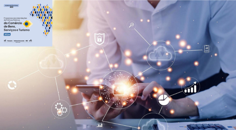 Terceiro eixo re&uacute;ne propostas voltadas &agrave; intelig&ecirc;ncia artificial, infraestrutura digital, ciberseguran&ccedil;a, digitaliza&ccedil;&atilde;o empresarial e amplia&ccedil;&atilde;o da conectividade para fortalecer o com&eacute;rcio de bens, servi&ccedil;os e turismo.