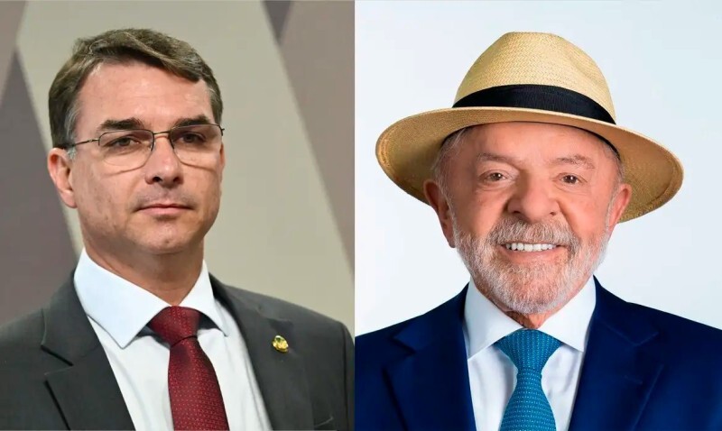 Candidatos a Presidência da República. Luiz Inácio Lula da Silva e Flávio Bolsonaro. 