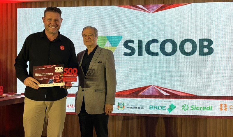  Diretor de Negócios do Sicoob Central SC/RS, Rodinei Munaretto, e Jorge Polydoro, presidente do Grupo Amanhã.