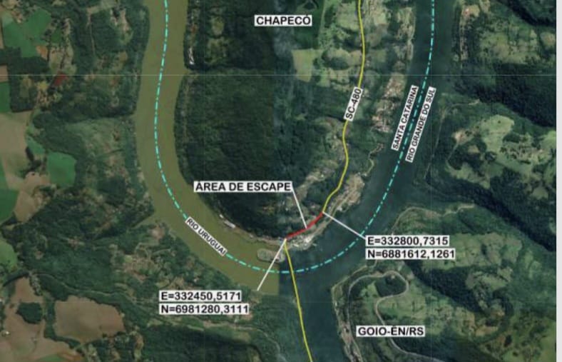 &Aacute;rea de escape ter&aacute; 455 metros e ser&aacute; constru&iacute;da pr&oacute;ximo &agrave; ponte sobre o rio Uruguai.